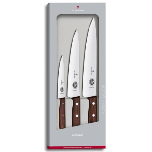 Набор: 3 кухонных ножа 12см 19см и 22см Victorinox RoseWood