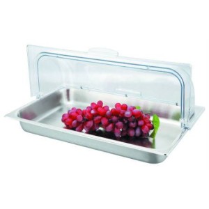 Поднос металлический 53х32х6,5см с пластиковой крышкой