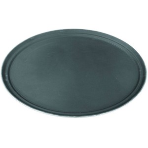 Поднос овальный прорезиненный 68х56см черный пластик Поднос овальный прорезиненный 68х56см черный пластик