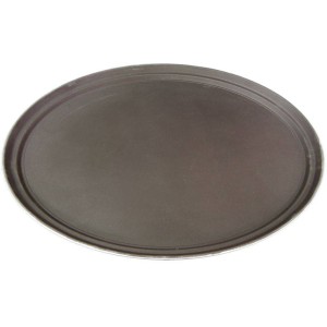 Поднос овальный прорезиненный 68х56см коричневый пластик Поднос овальный прорезиненный 68х56см коричневый пластик