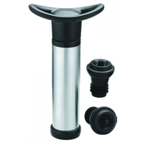 Помпа вакуумная для вина и 2 пробки пластик нержавеющая сталь