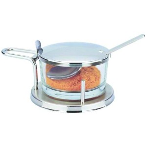 Сахарница стеклянная с металлической крышкой 300мл