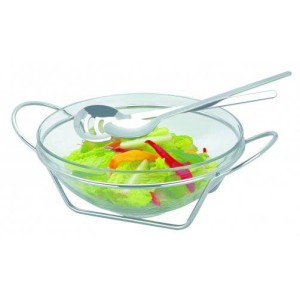 Салатник стеклянный 26см на подставке 35х26х12см