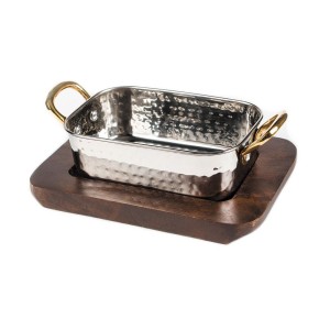 Сковородка на деревянной подставке 14,5х9,5х4,5см Antique