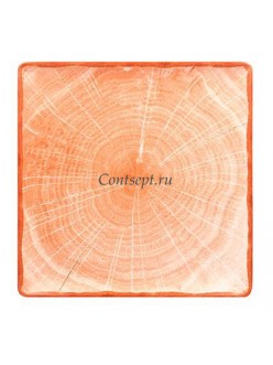 Тарелка квадратная 30х30см оранжевая фарфор RAK серия Woodart