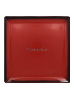 Тарелка квадратная красная 30х30 см фарфор RAK серия LEA