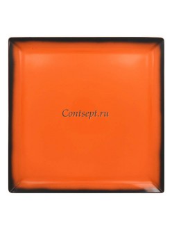 Тарелка квадратная оранжевая 30х30 см фарфор RAK серия LEA