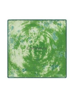 Тарелка квадратная зеленая 25 см RAK фарфор серия Peppery
