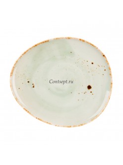 Тарелка овальная 19х17см фарфор PL Proff Cuisine серия ORGANICA GREEN
