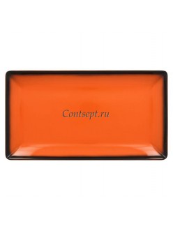 Тарелка прямоугольная оранжевая 33х18 см фарфор RAK серия LEA